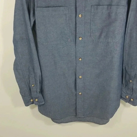 {Backpacker} Wrinkle Free Chambray Shirt in Navy (Size S) - Picture 7 of 11